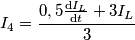I_{4}=\frac{0,5\frac{\mathrm{d} I_{L}}{\mathrm{d} t}+3I_{L}}{3} I_{4}=\frac{0,5\frac{\mathrm{d} I_{L}}{\mathrm{d} t}+3I_{L}}{3}