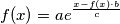 f(x)=ae^{\frac{x-f(x)\cdot b}{c}}
