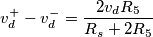 v_d ^{+} - v_d ^{-} = \frac{2v_d R_5}{R_s+2R_5} v_d ^{+} - v_d ^{-} = \frac{2v_d R_5}{R_s+2R_5}