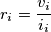 r_i=\frac{v_i}{i_i} r_i=\frac{v_i}{i_i}