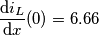 \[\frac{\mathrm{d} i_L}{\mathrm{d} x}(0)=6.66\]