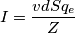 I=\frac{vdSq_e}{Z}