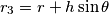 r_3=r+h\sin\theta