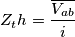 Z_th=\frac{\overline{V_{ab}}}{i} Z_th=\frac{\overline{V_{ab}}}{i}
