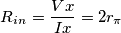 R_i_n =  \frac{Vx}{Ix} = 2 r_\pi
