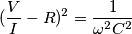 (\frac{V}{I}-R)^{2}=\frac{1}{\omega^{2}C^{2}}