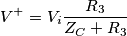 V^+=V_i\frac{R_3}{Z_C+R_3}