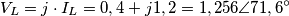 V_{L}=j\cdot I_{L}=0,4+j1,2=1,256\angle 71,6{}^\circ