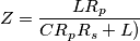 Z=\frac{LR_p}{CR_pR_s+L)}