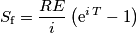 S_{\text{f}}=\frac{RE}{i}\left ( \text{e}^{i\,T}-1\right )