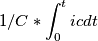 1/C *  \int_{0}^{t}icdt