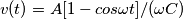 v(t) = A [1-cos \omega t] / (\omega C)