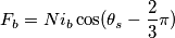 F_b=Ni_b\cos(\theta _s-\frac{2}{3}\pi) F_b=Ni_b\cos(\theta _s-\frac{2}{3}\pi)