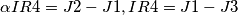 \alpha IR4 = J2-J1, IR4 = J1-J3