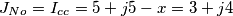 J_{No}=I_{cc}=5+j5-x=3+j4