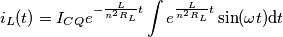 i_{L}(t)=I_{CQ}e^{- \frac{L}{n^{2}R_{L}}t} \int e^{ \frac{L}{n^{2}R_{L}}t} \sin(\omega t) \mathrm{d}t