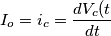 I_o=i_c= \frac{dV_c(t}{dt}