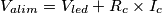 V_{alim} = V_{led} + R_c \times I_c V_{alim} = V_{led} + R_c \times I_c