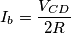 I_b=\frac{V_{CD}}{2R}
