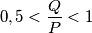 0,5<\frac{Q} {P}<1