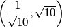 \left (\frac{1}{\sqrt{10}},\sqrt{10} \right)