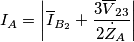 {{I}_{A}}=\left| {{\overline{I}}_{{{B}_{2}}}}+\frac{3{{\overline{V}}_{23}}}{2{{{\dot{Z}}}_{A}}} \right|