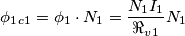 \phi_1_c_1=\phi_1\cdot N_1=\frac{N_1I_1}{\Re_v_1}N_1