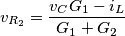 v_{R_{2}}=\frac{v_{C}G_{1}-i_{L}}{G_{1}+G_{2}}