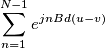 \sum_{n=1}^{N-1}{e^{jnBd(u-v)}}