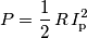 P=\frac{1}{2}\,R\,I_\text{p}^2