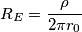 R_{E}=\frac{\rho }{2\pi r_{0}}