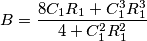 B=\frac{8C_1R_1+C_1^3R_1^3}{4+C_1^2R_1^2}