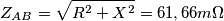 Z_{AB}=\sqrt{R^2+X^2}=61,66 m\Omega{}