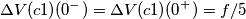 \Delta V(c1)(0^-)=\Delta V(c1)(0^+)=f/5