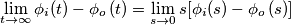 \lim_{t\rightarrow \infty}\phi _i(t)- \phi _{o}\left( t \right)=\lim_{s\rightarrow 0}s[\phi _i(s)- \phi _{o}\left( s \right)]