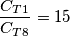 \frac{C_T_1}{C_T_8}=15