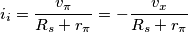 \[i_i=\frac{v_\pi}{R_s+r_\pi}=-\frac{v_x}{R_s+r_\pi}\]