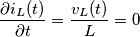 \frac{\partial i_L(t)}{\partial t} = \frac {v_L(t)}{L} = 0