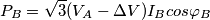 P_B=\sqrt{3}(V_A-\Delta{V})I_Bcos\varphi_{B}