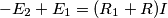 -E_2+E_1=(R_1+R)I -E_2+E_1=(R_1+R)I