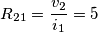 R_{21} = \frac{v_2}{i_1} = 5
