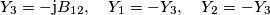 Y_3 = -\text{j}B_{12},\quad Y_1 = -Y_3,\quad Y_2 = -Y_3