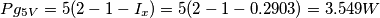 Pg_{5V}=5(2-1-I_x)=5(2-1-0.2903)=3.549W