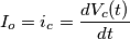 I_o=i_c= \frac{dV_c(t)}{dt} I_o=i_c= \frac{dV_c(t)}{dt}