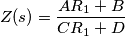 Z(s)=\frac{AR_1+B}{CR_1+D}