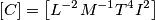 \left[ C  \right] =  \left[ L^{-2} M^{-1} T^4  I^2 \right]
