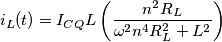 i_{L}(t)= I_{CQ}L\left ( \frac{n^{2}R_{L}}{\omega^{2}n^{4}R_{L}^{2}+L^{2}} \right )