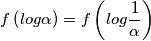 f\left ( log\alpha \right )=f\left ( log\frac{1}{\alpha }\right ) f\left ( log\alpha \right )=f\left ( log\frac{1}{\alpha }\right )