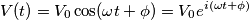 V(t)=V_{0}\cos(\omega t+\phi )=V_{0}e^{i(\omega t+\phi)}