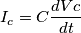 I_c = C \frac{dVc}{dt} I_c = C \frac{dVc}{dt}